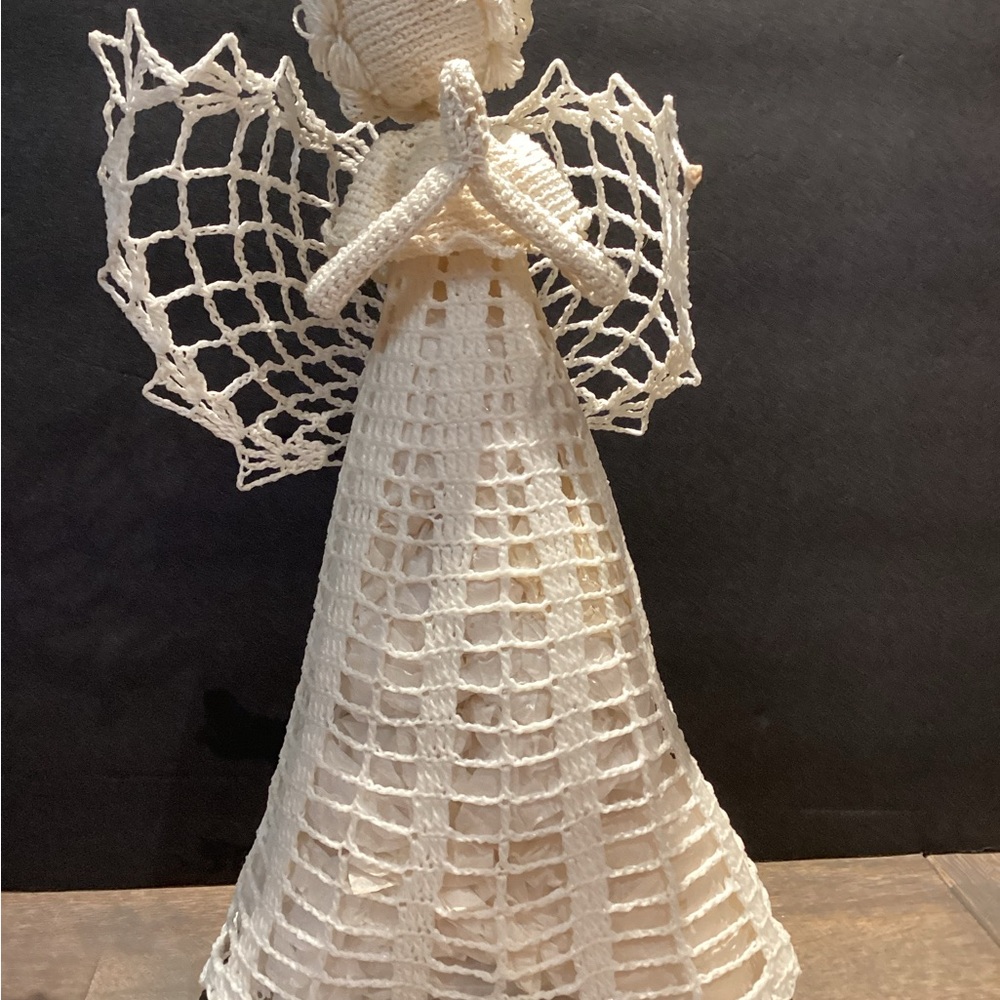 Elegant Cream Crochet Angel Figurine